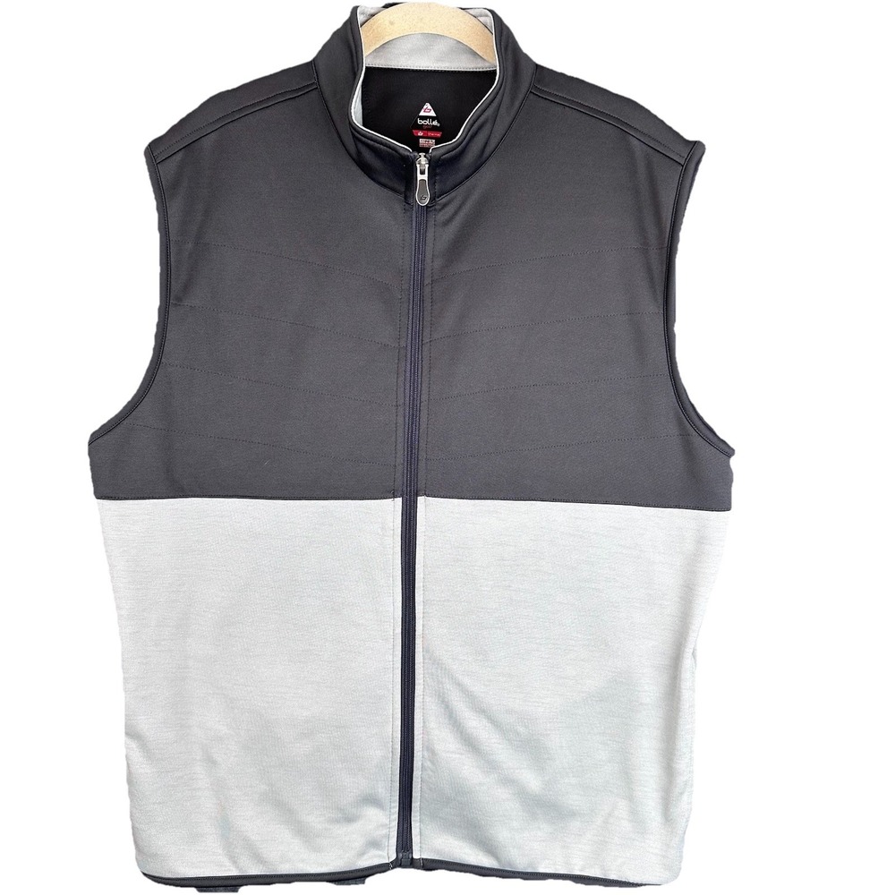 Bolle Golf Men's Thermal Vest  Outdoor Full Zip Grey Athletic Colorblock Sz- Med